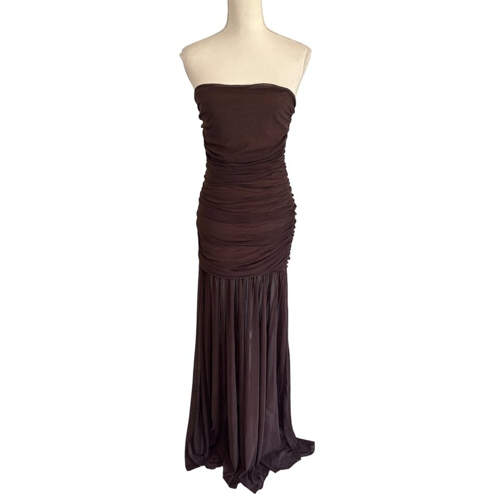 Retrofete Strapless Brown Maxi Dress - Picture 4 of 14